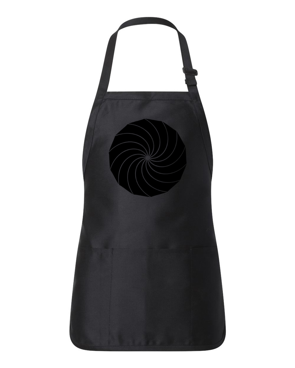 Camera Shutter Closed Logo Symbol Emblem Customized Design on Full-Length Apron with Pouch Pocket