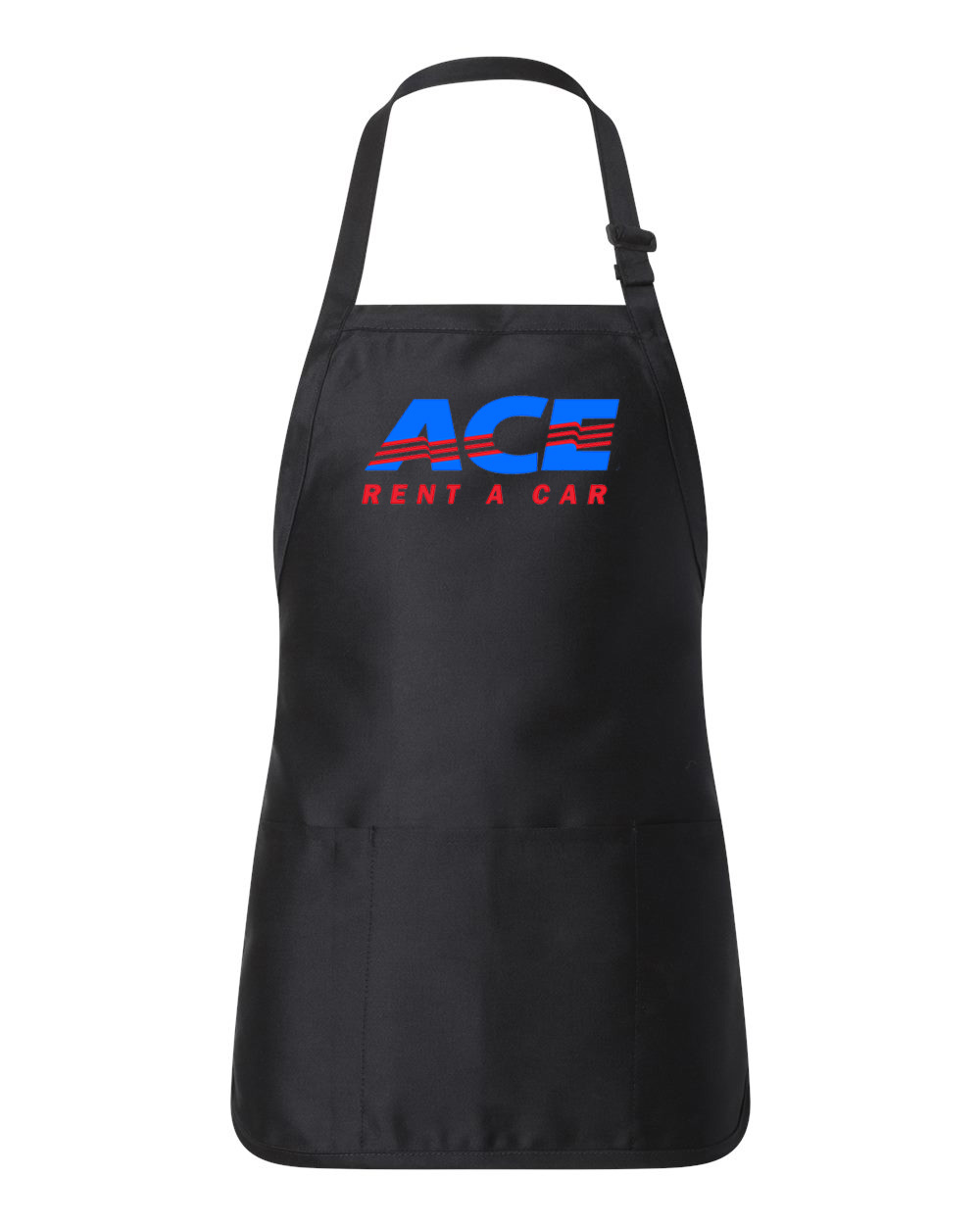 ACE Rent A Car Logo Symbol Emblem Customized Design on Full-Length Apron with Pouch Pocket