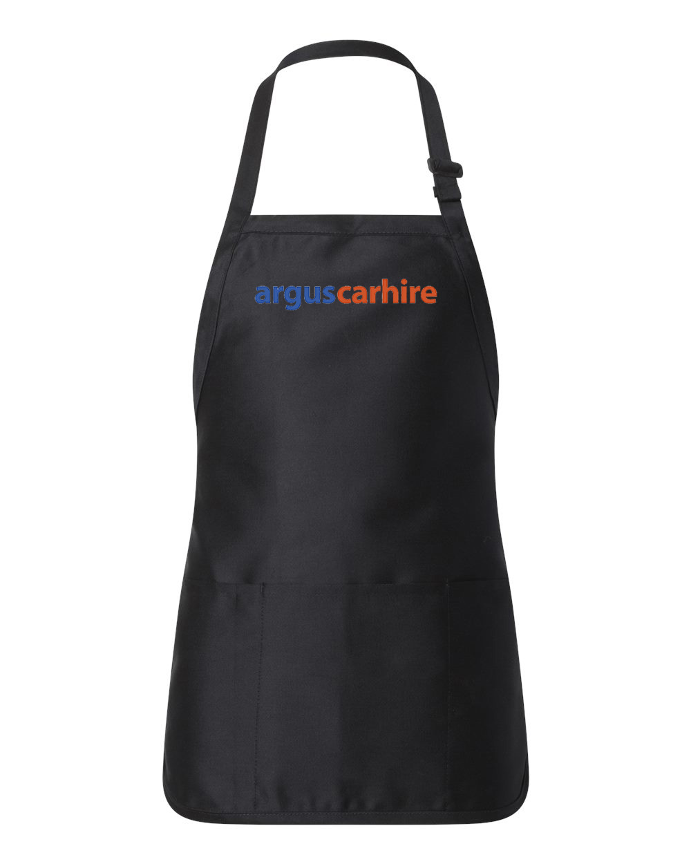 Argus Car Hire Logo Symbol Emblem Customized Design on Full-Length Apron with Pouch Pocket