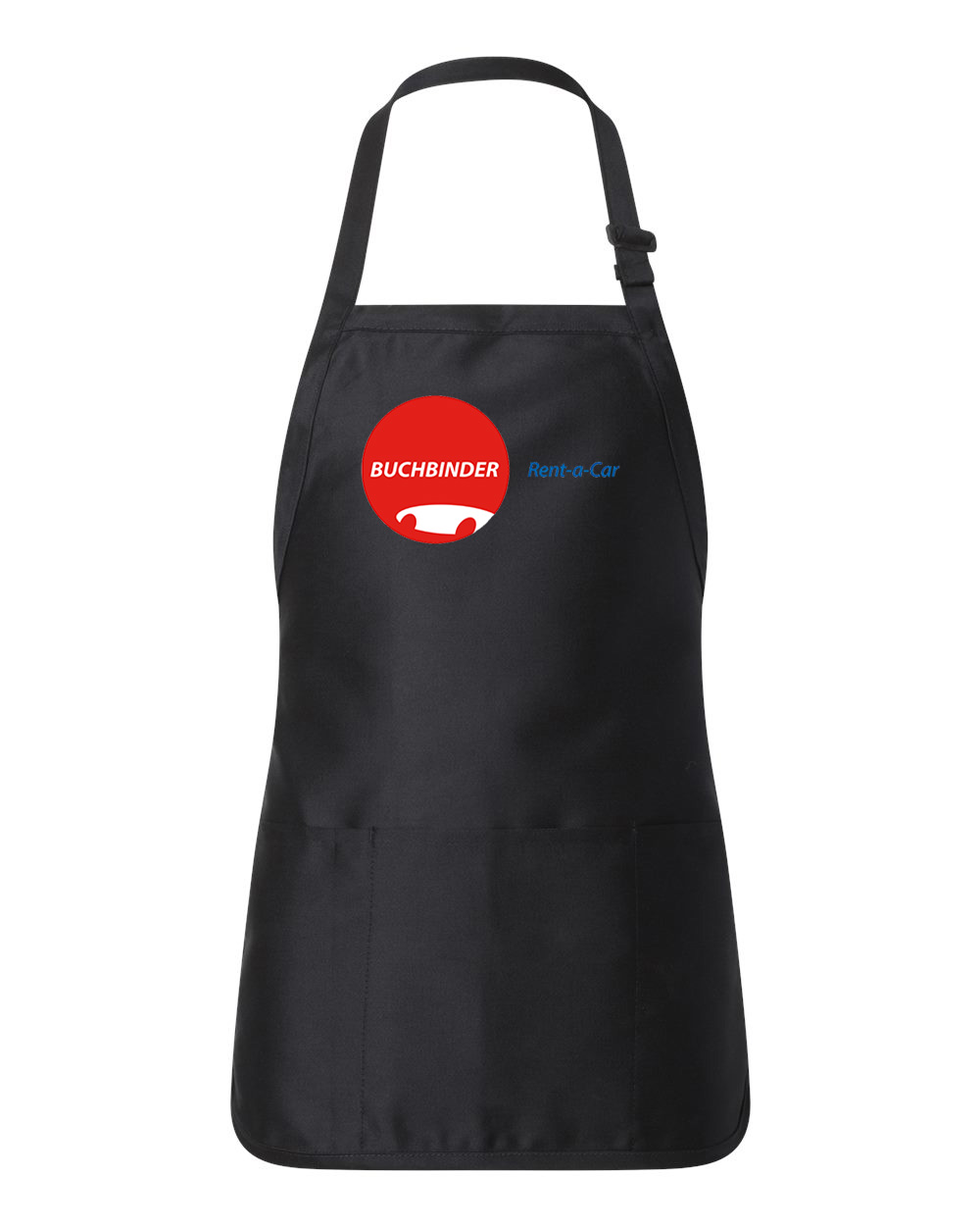 Buchbinder Rent A Car Logo Symbol Emblem Customized Design on Full-Length Apron with Pouch Pocket