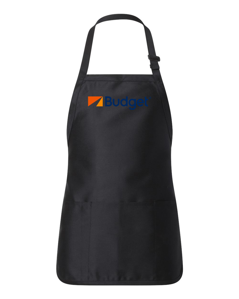 Budget Logo Symbol Emblem Customized Design on Full-Length Apron with Pouch Pocket