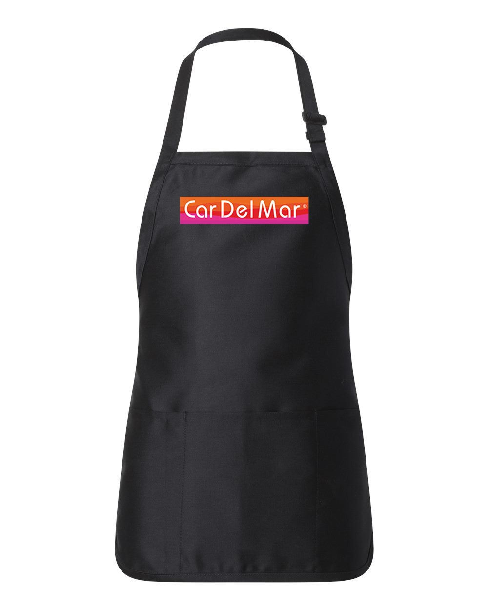 Car Del Mar Logo Symbol Emblem Customized Design on Full-Length Apron with Pouch Pocket