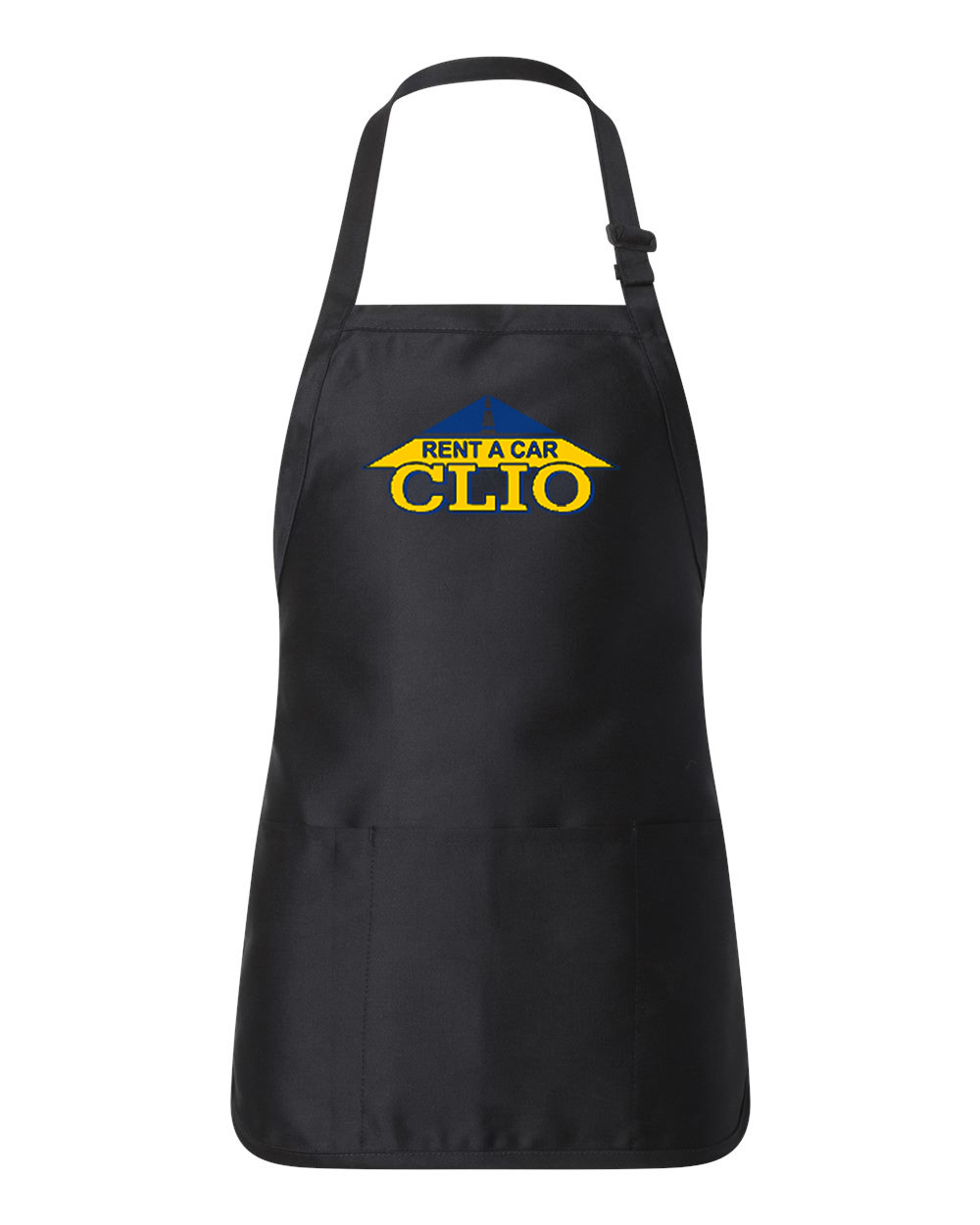 Clio Rent A Car Logo Symbol Emblem Customized Design on Full-Length Apron with Pouch Pocket