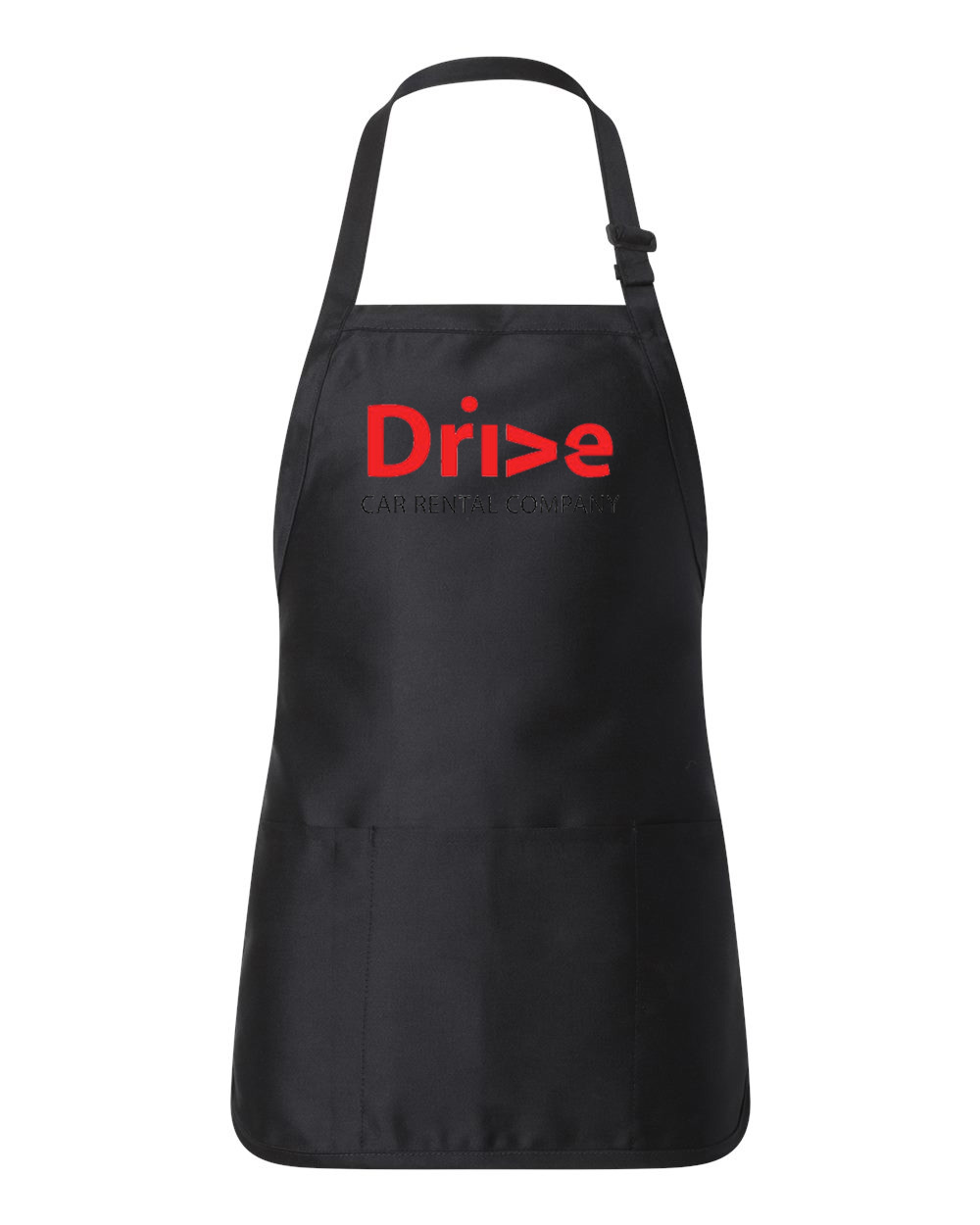 Drive Car Rental Logo Symbol Emblem Customized Design on Full-Length Apron with Pouch Pocket