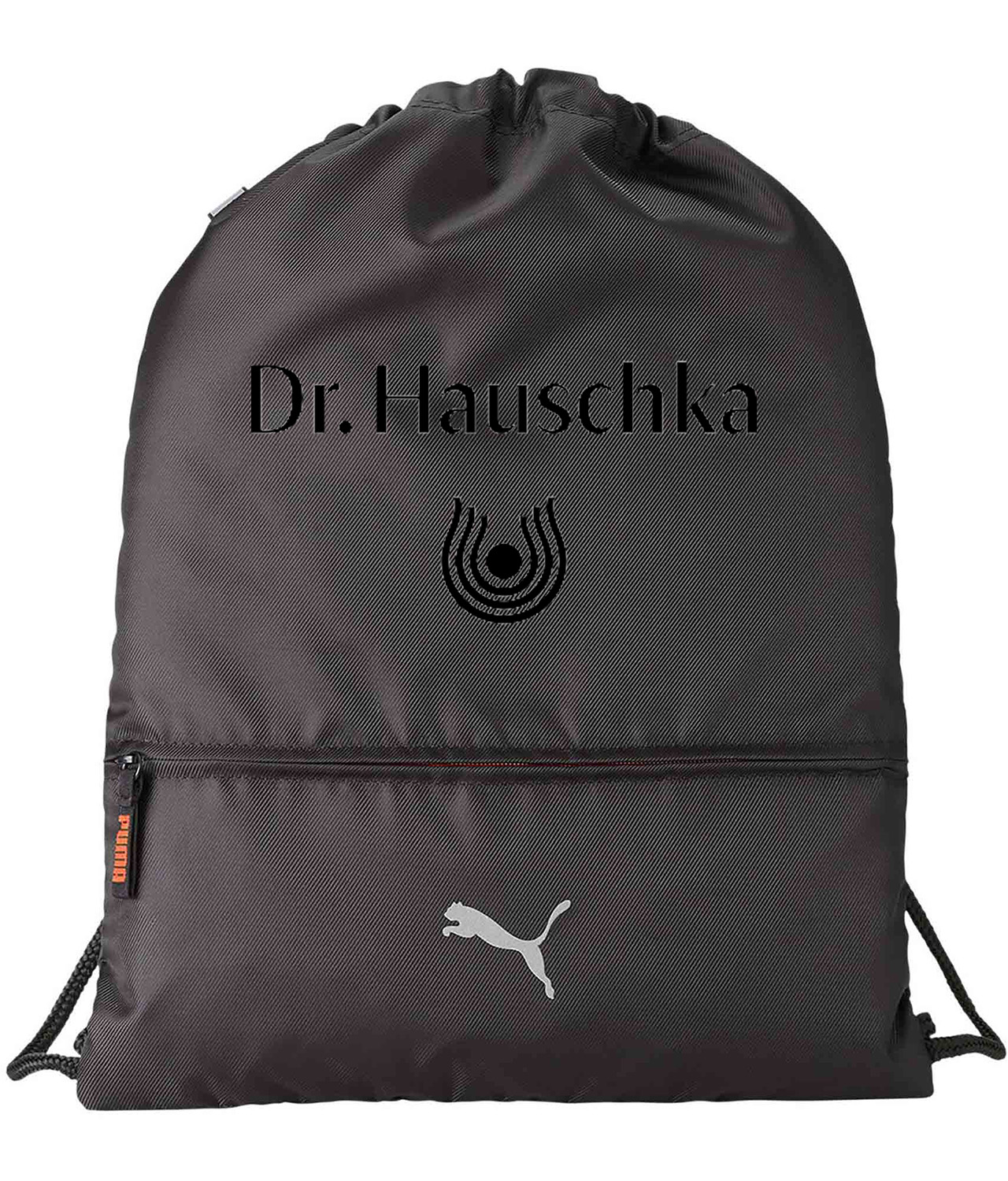 Dr. Hauschka Black Logo Symbol Emblem Customized Design on Lightweight Drawstring Backpack Bag