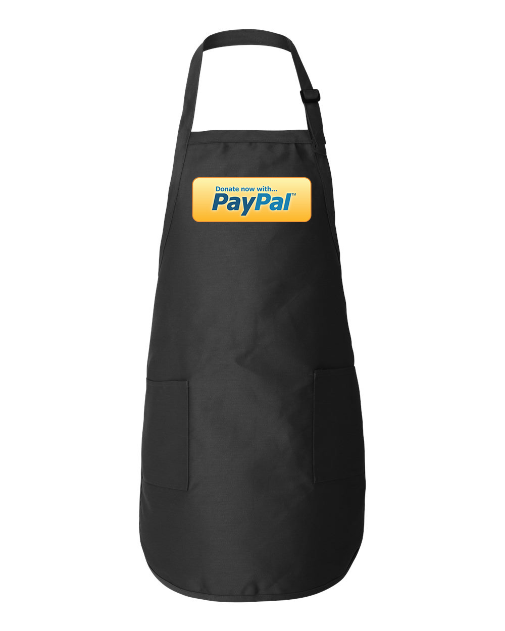 Donate With PayPal Button Icons Logo Symbol Emblem Customized Design on Full-Length Apron with Pockets