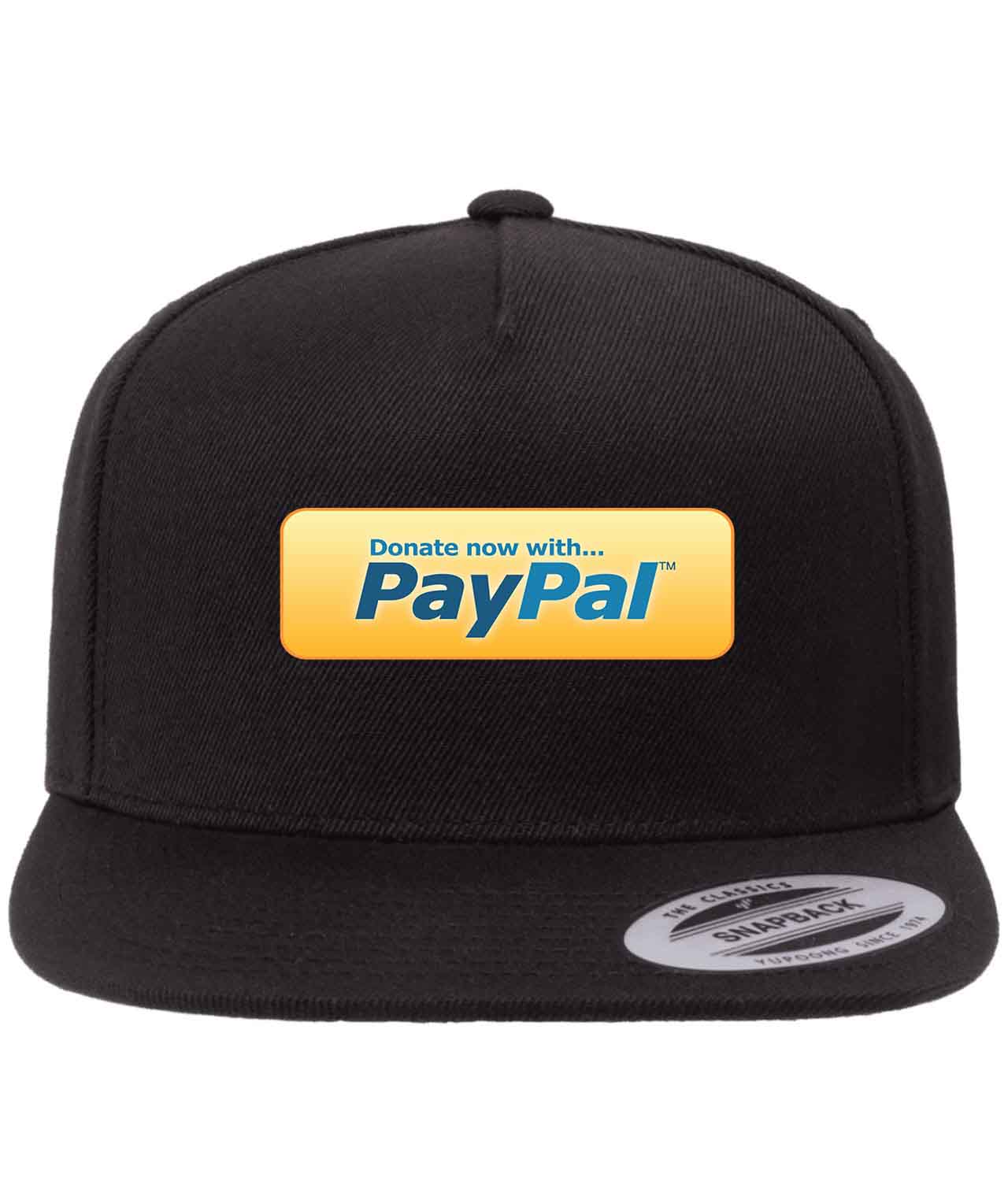 Donate With PayPal Button Logo Symbol Emblem Customized Design on Wool 5-Panel Cap Hat
