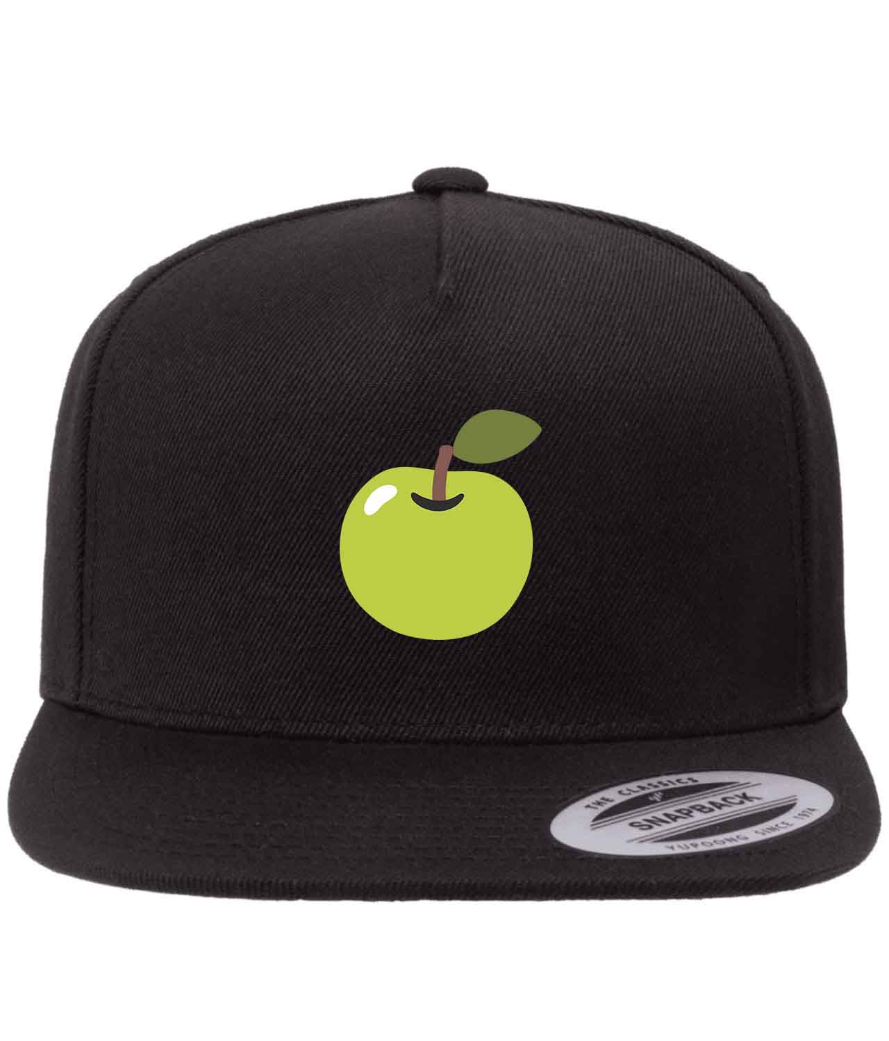 Emoji Apple Logo Symbol Emblem Customized Design on Wool 5-Panel Cap Hat - Image 1