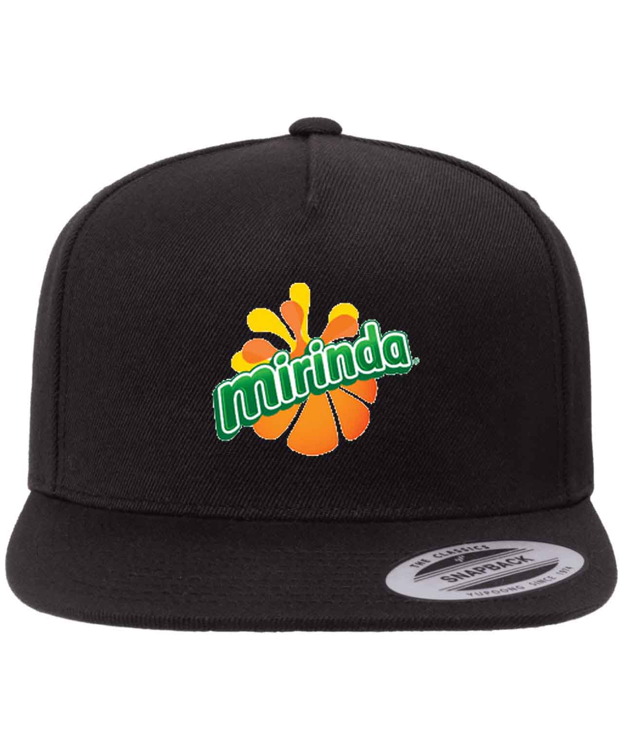 Mirinda Logo Symbol Emblem Customized Design on Wool 5-Panel Cap Hat