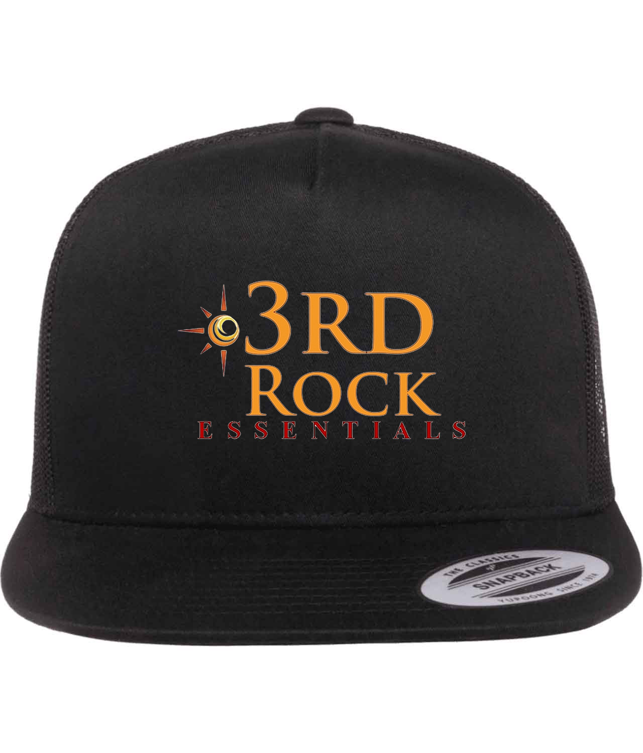 3rd Rock Essentials Logo Symbol Emblem Customized Design on Classic Trucker Cap Hat