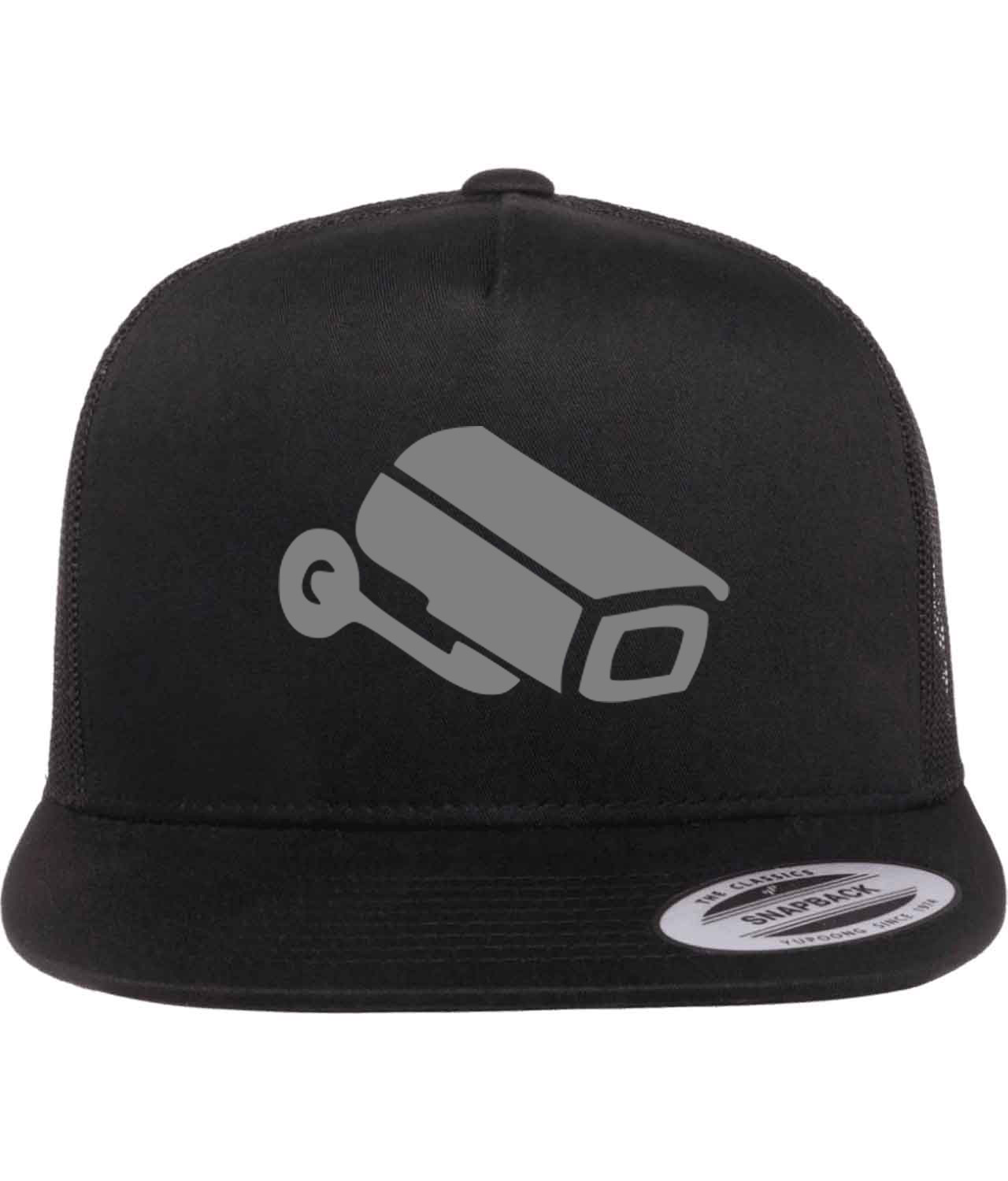 Security Camera Icon Logo Symbol Emblem Customized Design on Classic Trucker Cap Hat