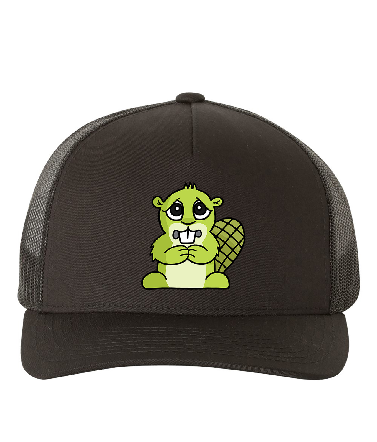 Adsy Beaver Mascot Beg Adsy Logo Symbol Emblem Customized Design on Retro Trucker Cap Hat