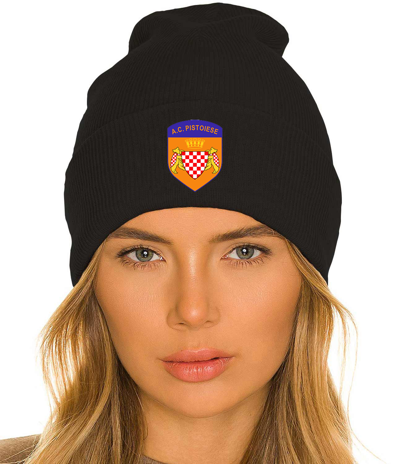 AC Pistoiese Logo Symbol Emblem Customized Design on 12" Cuffed Beanie Hat