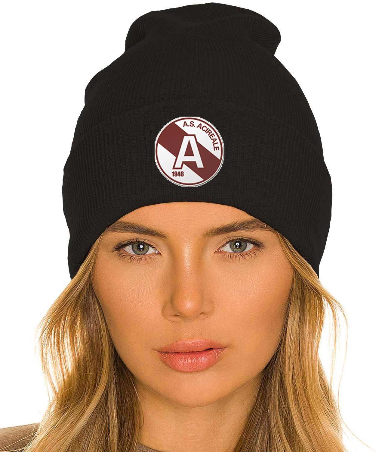 AS Acireale Logo Symbol Emblem Customized Design on 12" Cuffed Beanie Hat - Image 1