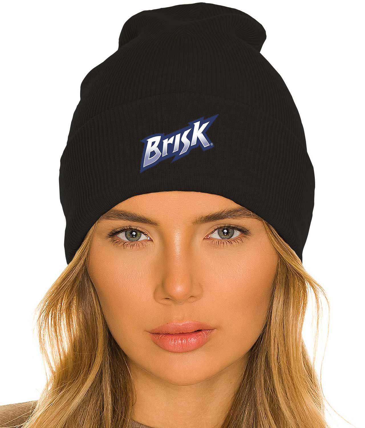 Brisk Logo Symbol Emblem Customized Design on 12" Cuffed Beanie Hat