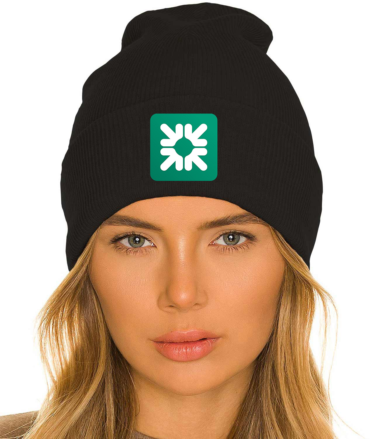 Citizens Bank Thumbnail Logo Symbol Emblem Customized Design on 12" Cuffed Beanie Hat