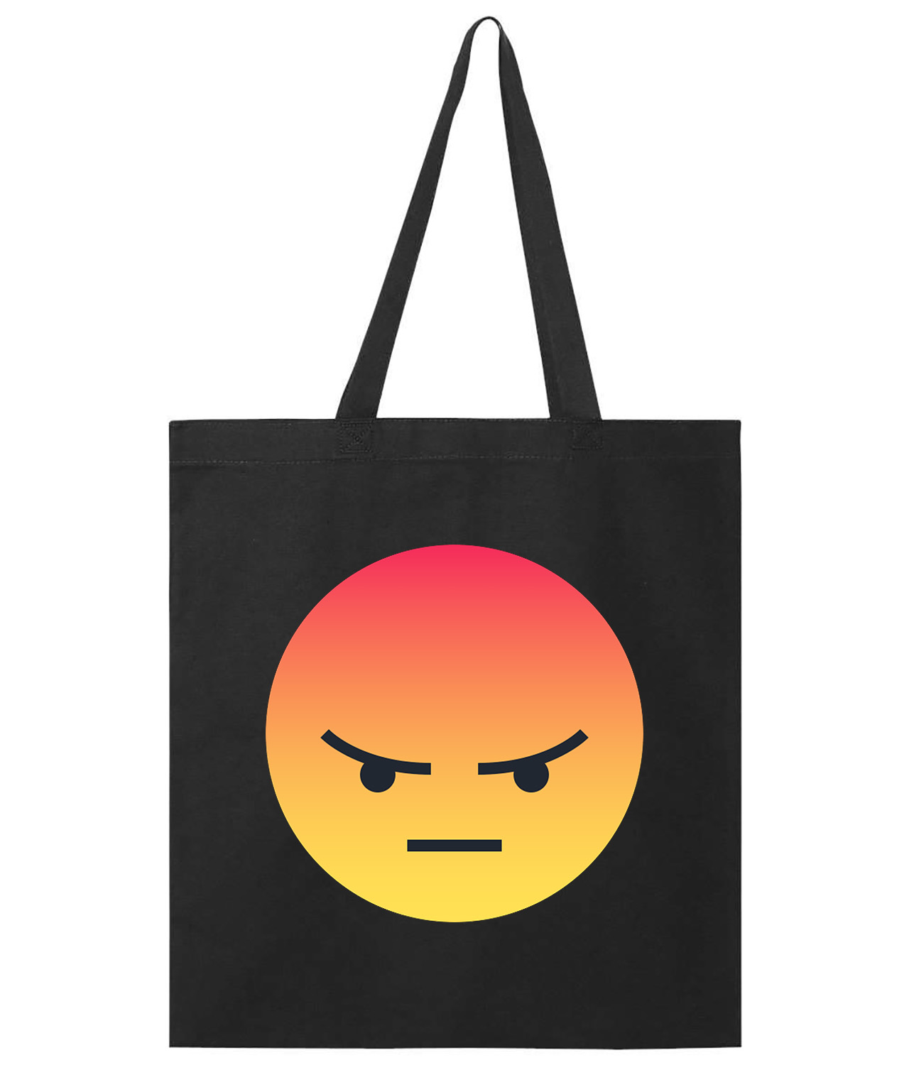Angry Reaction Emoji Logo Symbol Emblem Customized Design on Promotional Tote Bag