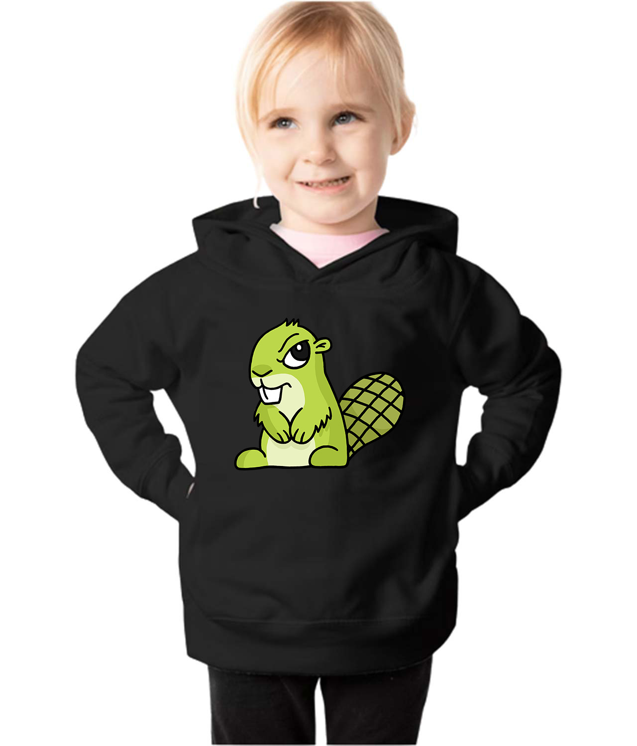 Adsy Beaver Mascot Angry Adsy Logo Symbol Emblem Customized Design on Toddler Pullover Fleece Hoodie