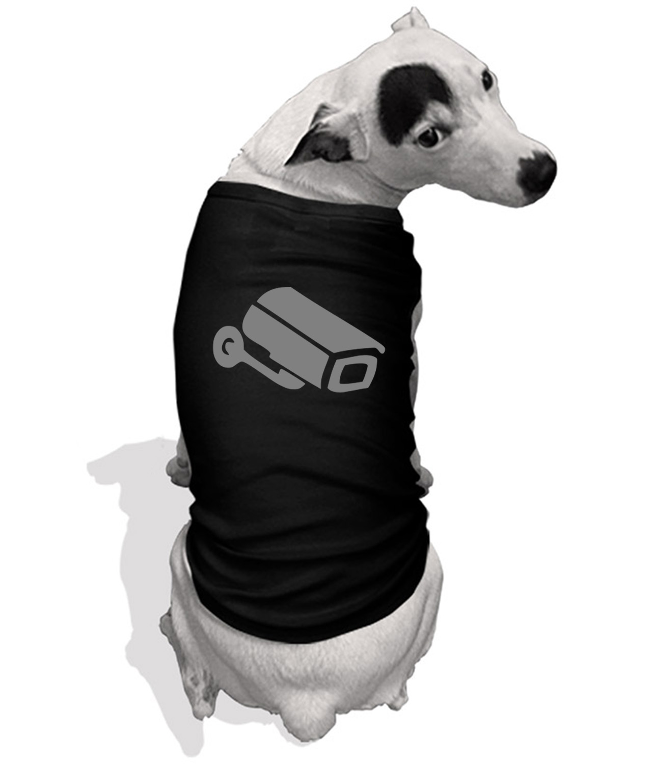 Security Camera Icon Logo Symbol Emblem Customized Design on Doggie Puppy Dog Tank Tshirt