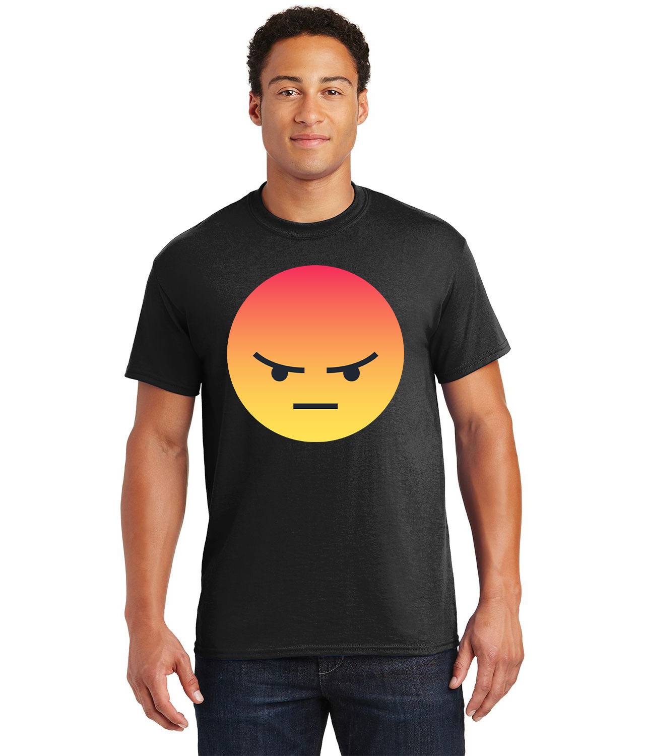 Angry Reaction Emoji Logo Symbol Emblem Customized Design on Unisex Tshirt Tee