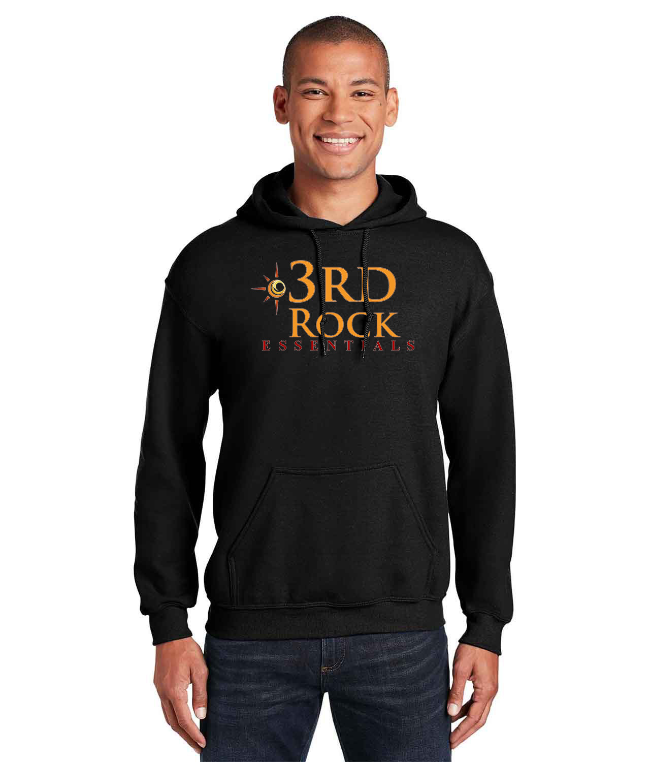 3rd Rock Essentials Logo Symbol Emblem Customized Design on Unisex Hooded Sweatshirt