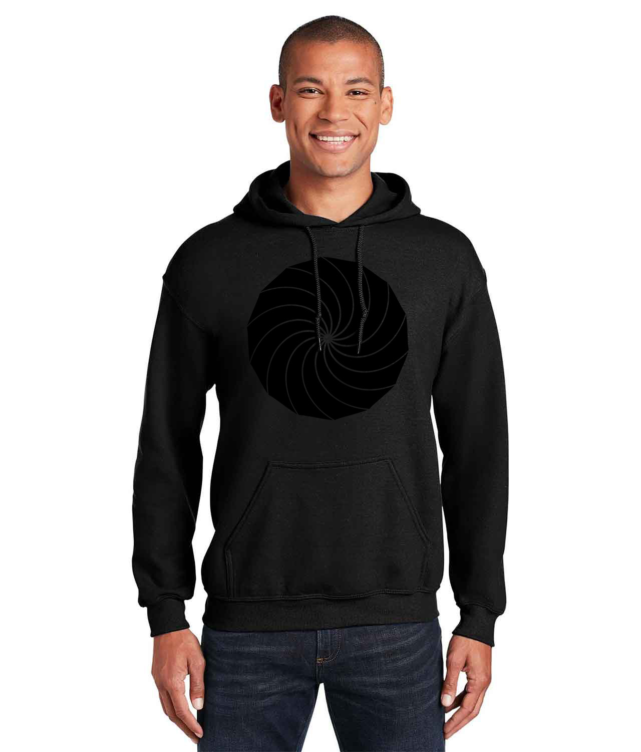 Camera Shutter Closed Logo Symbol Emblem Customized Design on Unisex Hooded Sweatshirt