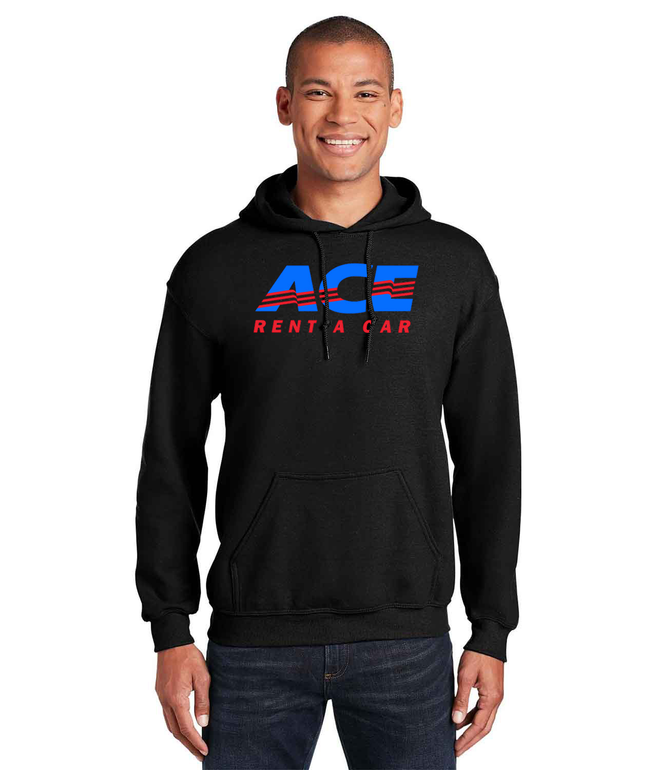 ACE Rent A Car Logo Symbol Emblem Customized Design on Unisex Hooded Sweatshirt