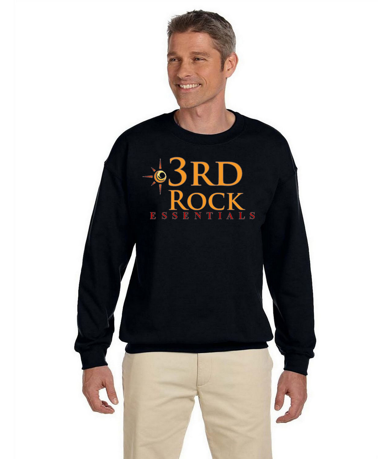 3rd Rock Essentials Logo Symbol Emblem Customized Design on Unisex Crewneck Sweatshirt