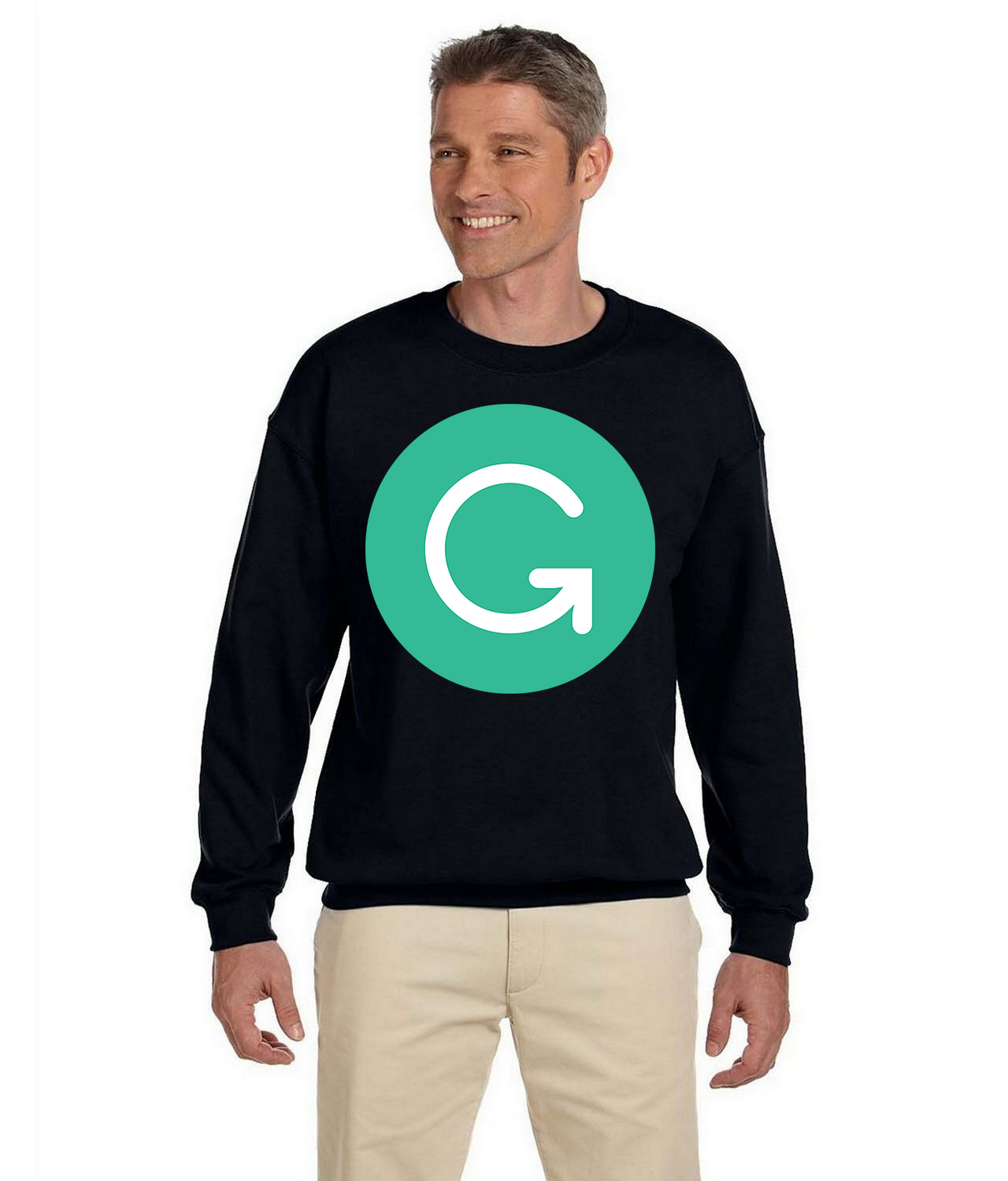 Grammarly Icon Logo Symbol Emblem Customized Design on Unisex Crewneck Sweatshirt