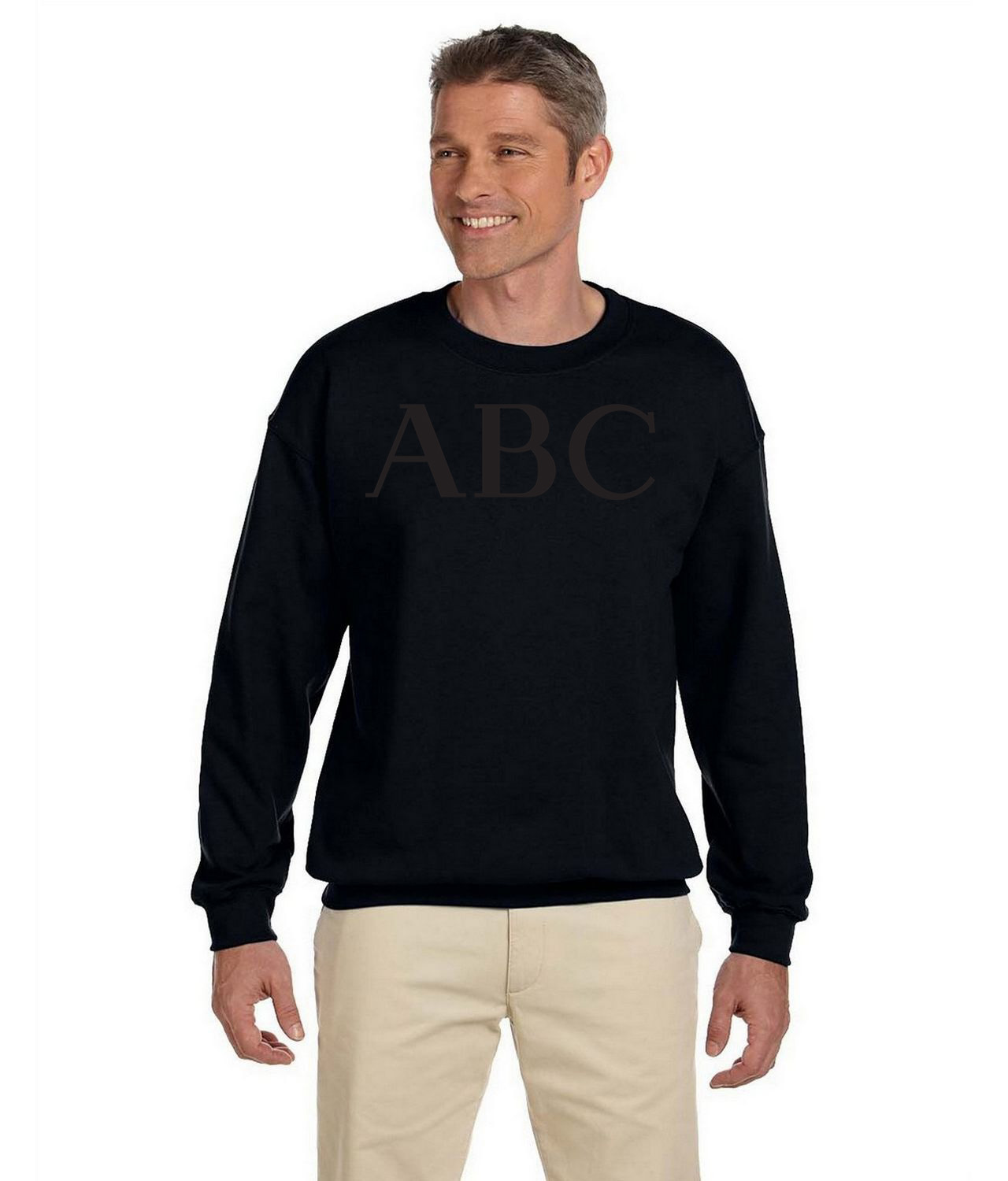 ABC Newspaper Logo Symbol Emblem Customized Design on Unisex Crewneck Sweatshirt