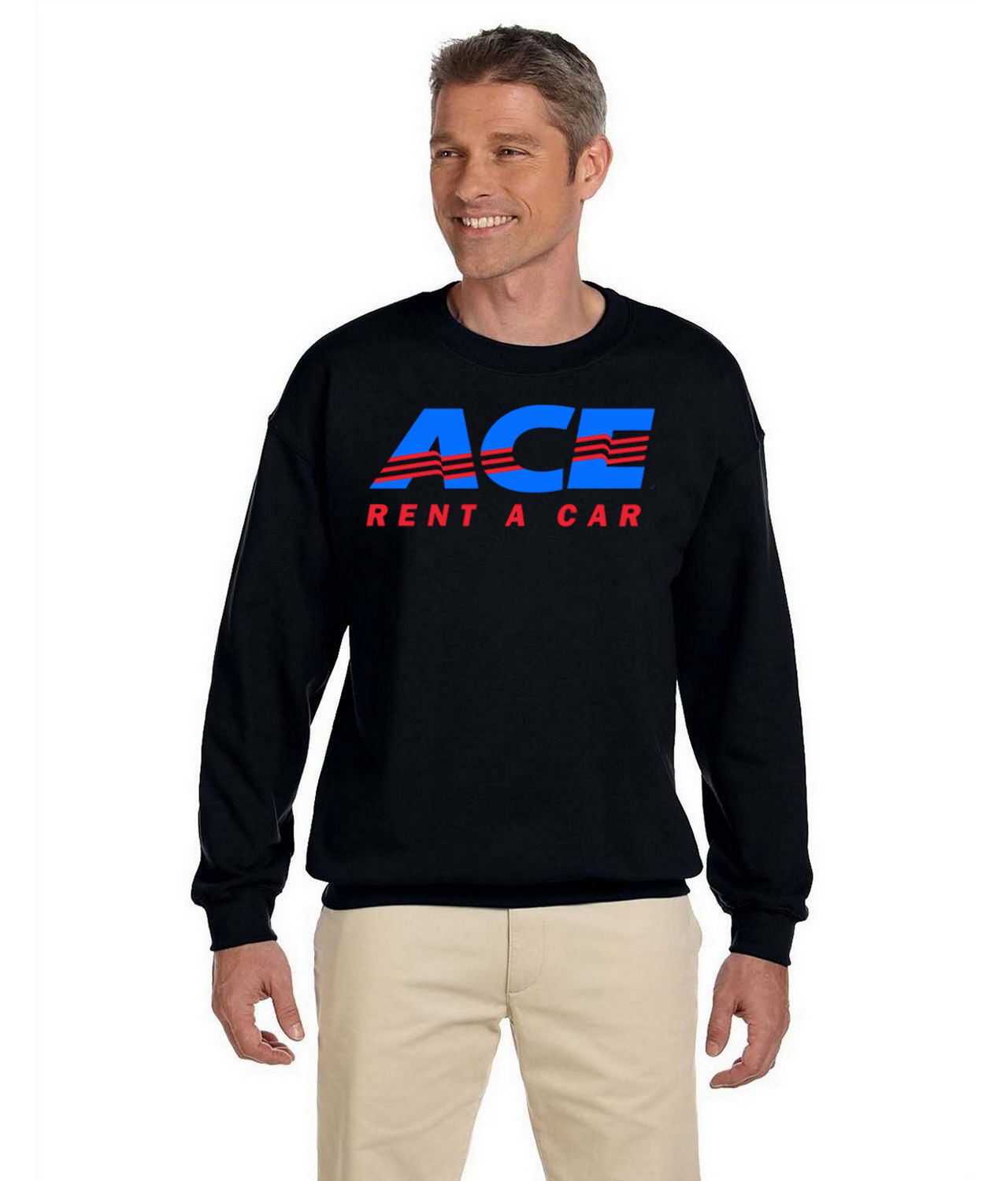 ACE Rent A Car Logo Symbol Emblem Customized Design on Unisex Crewneck Sweatshirt