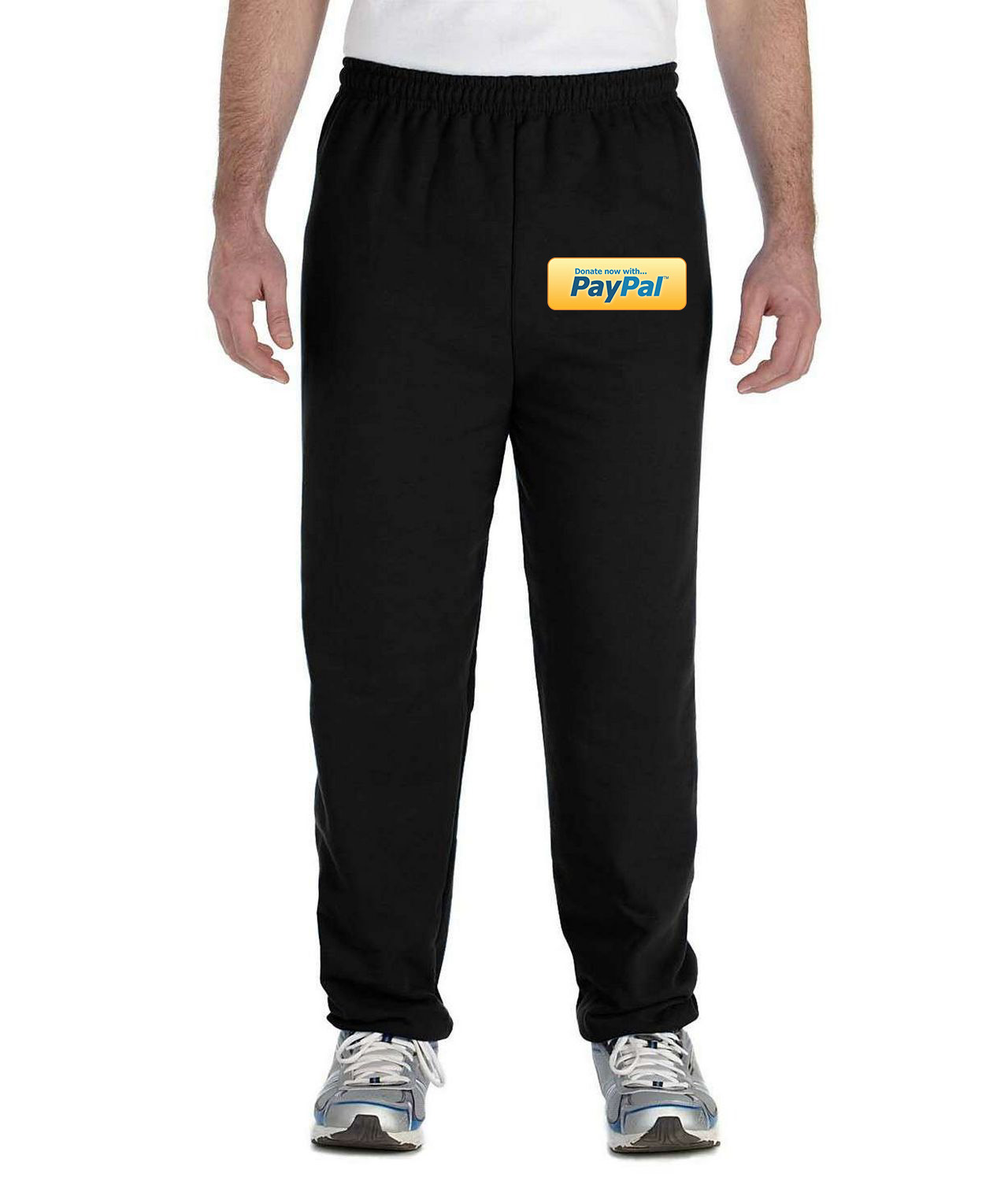 Donate With PayPal Button Logo Symbol Emblem Customized Design on Unisex Closed-Bottom Sweatpants