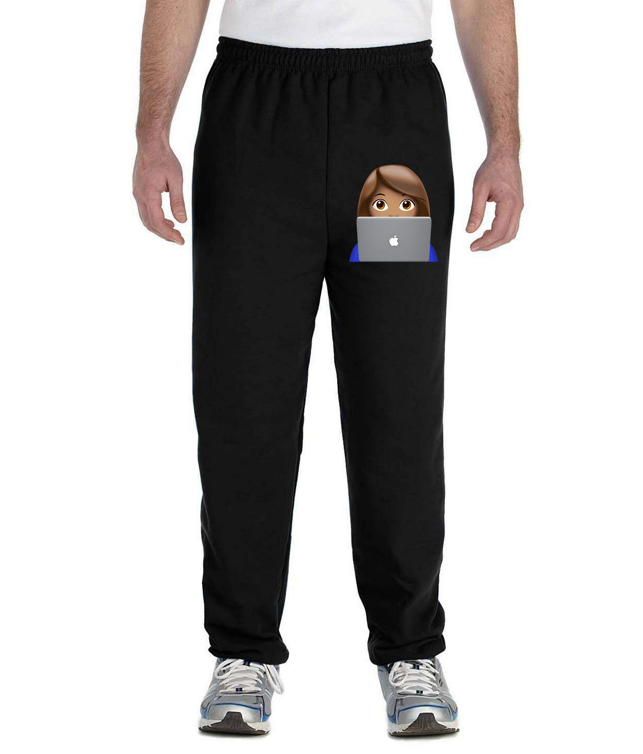 Apple Fan Emoji Logo Symbol Emblem Customized Design on Unisex Closed-Bottom Sweatpants