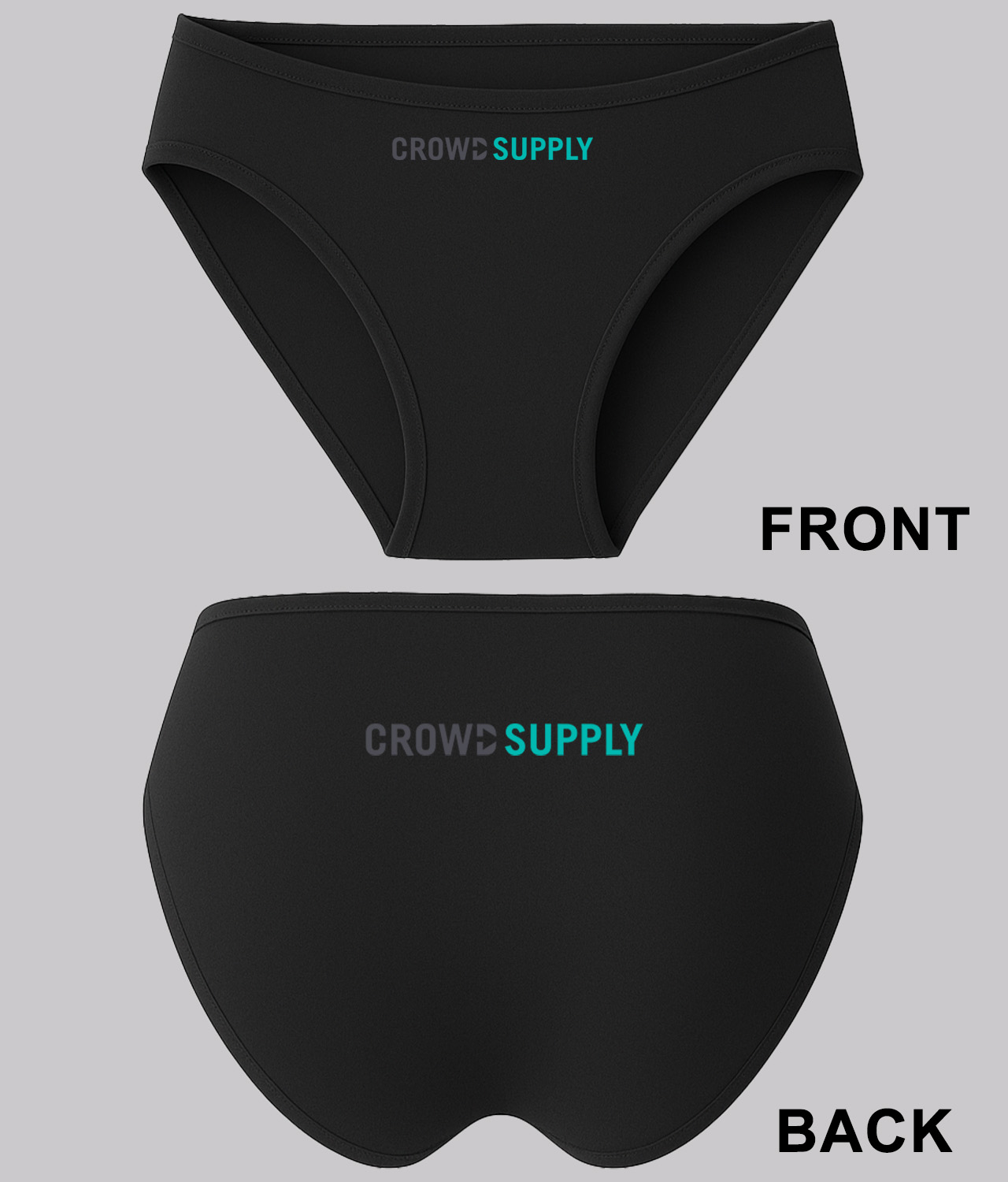 Crowd Supply Logo Symbol Emblem Customized Design on Women's Bikini Brief Underwear