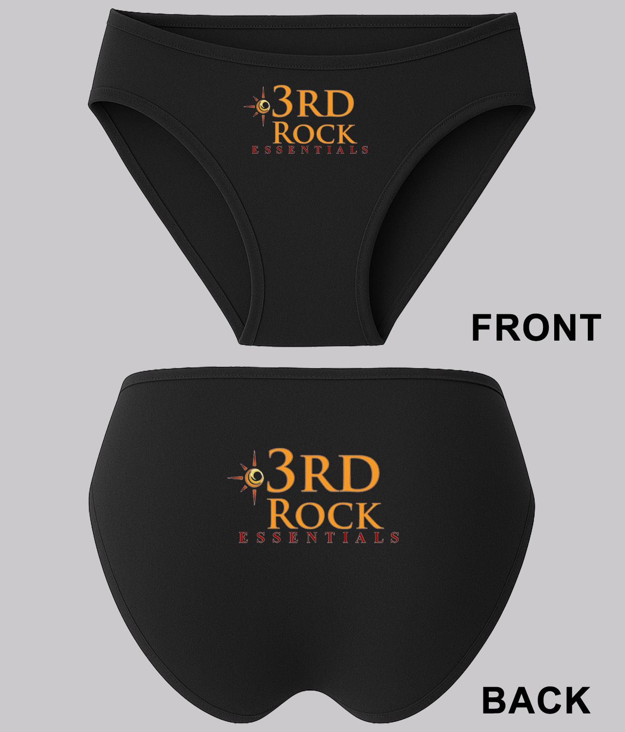 3rd Rock Essentials Logo Symbol Emblem Customized Design on Women's Bikini Brief Underwear