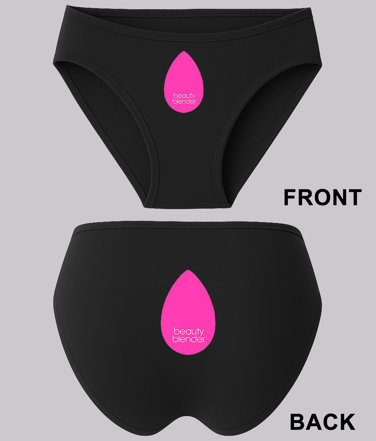 Beautyblender Thumbnail Logo Symbol Emblem Customized Design on Women's Bikini Brief Underwear