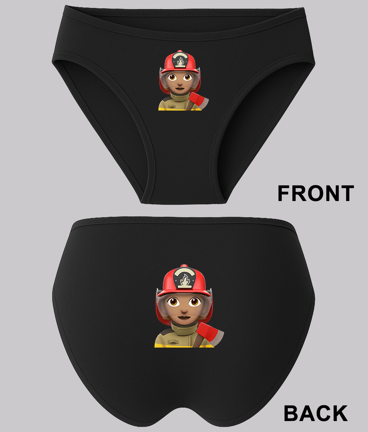Apple Fireman Emoji Logo Symbol Emblem Customized Design on Women's Bikini Brief Underwear