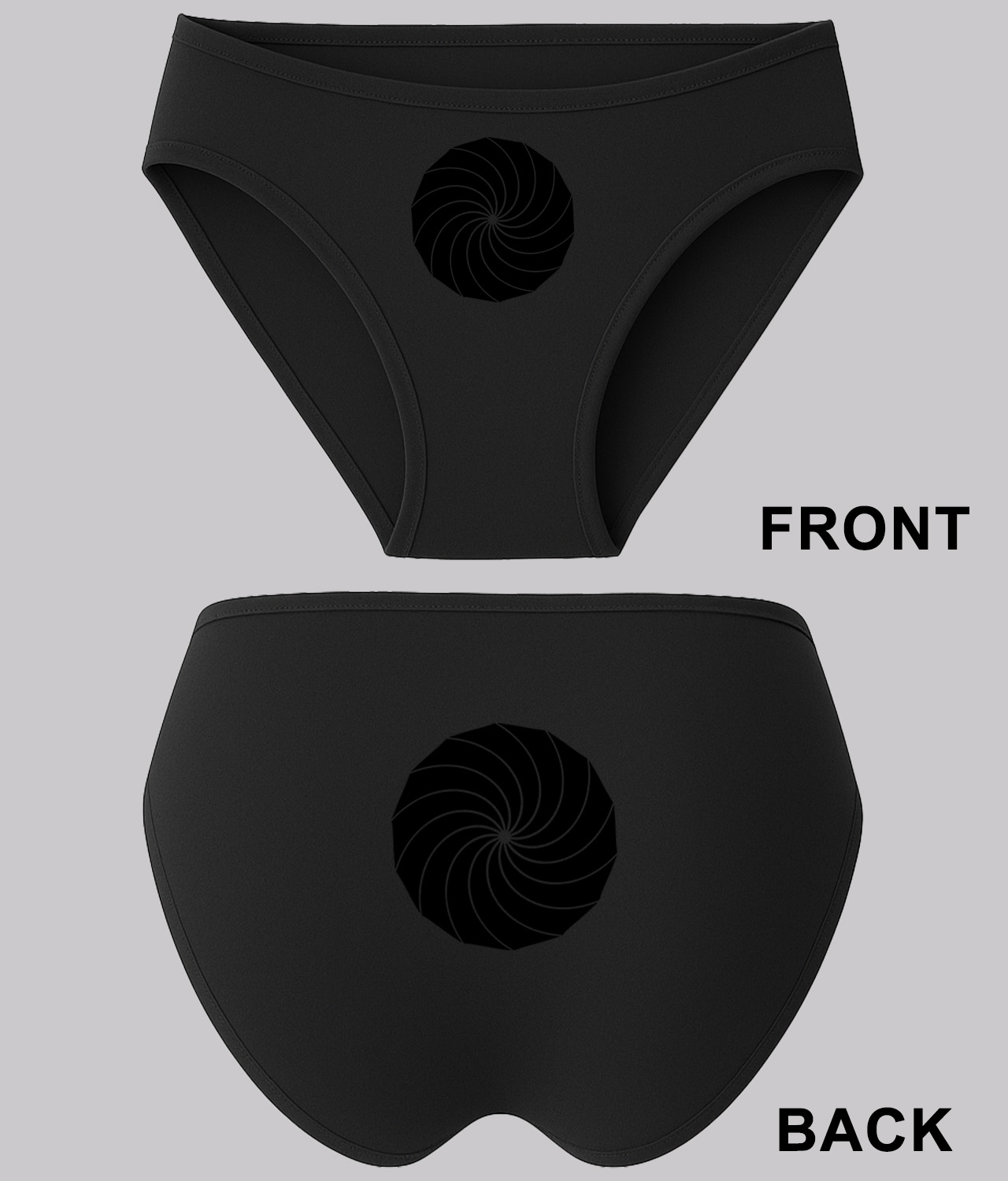 Camera Shutter Closed Logo Symbol Emblem Customized Design on Women's Bikini Brief Underwear