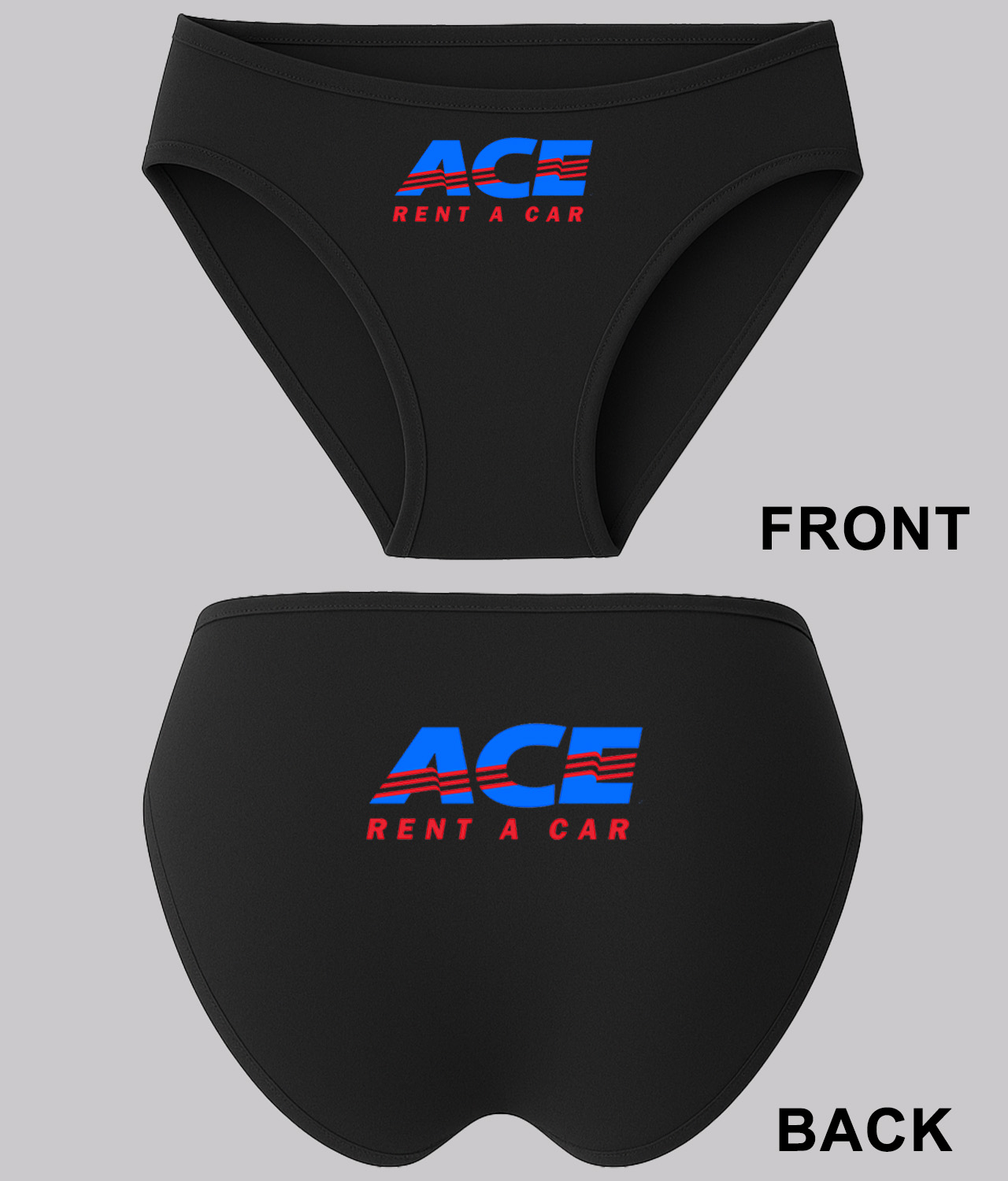 ACE Rent A Car Logo Symbol Emblem Customized Design on Women's Bikini Brief Underwear