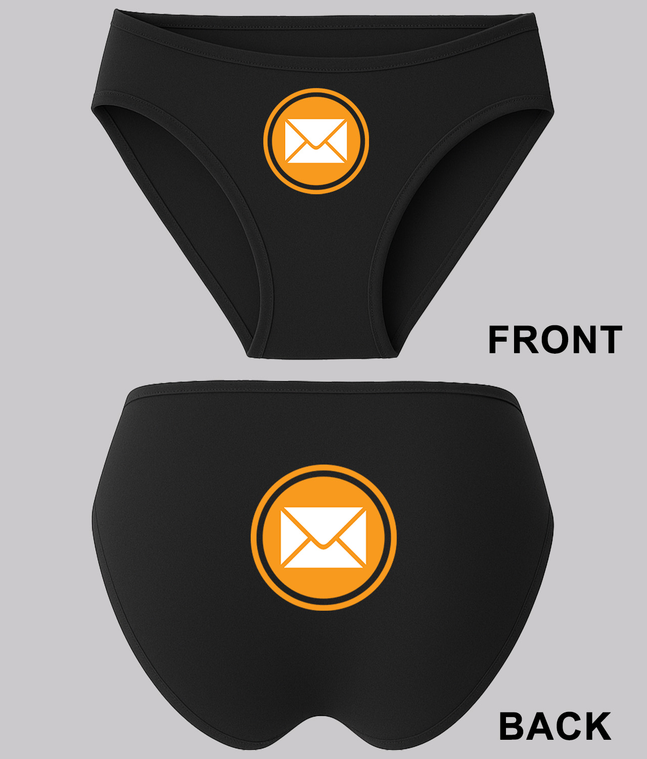 Email Icon Orange Icons Logo Symbol Emblem Customized Design on Women's Plus Size Bikini Brief Underwear