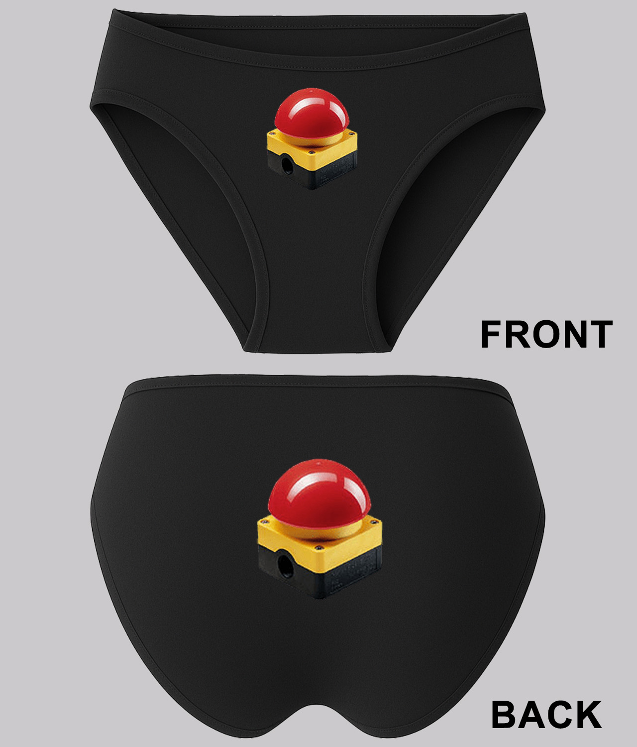 Emergency Stop Button Icons Logo Symbol Emblem Customized Design on Women's Plus Size Bikini Brief Underwear