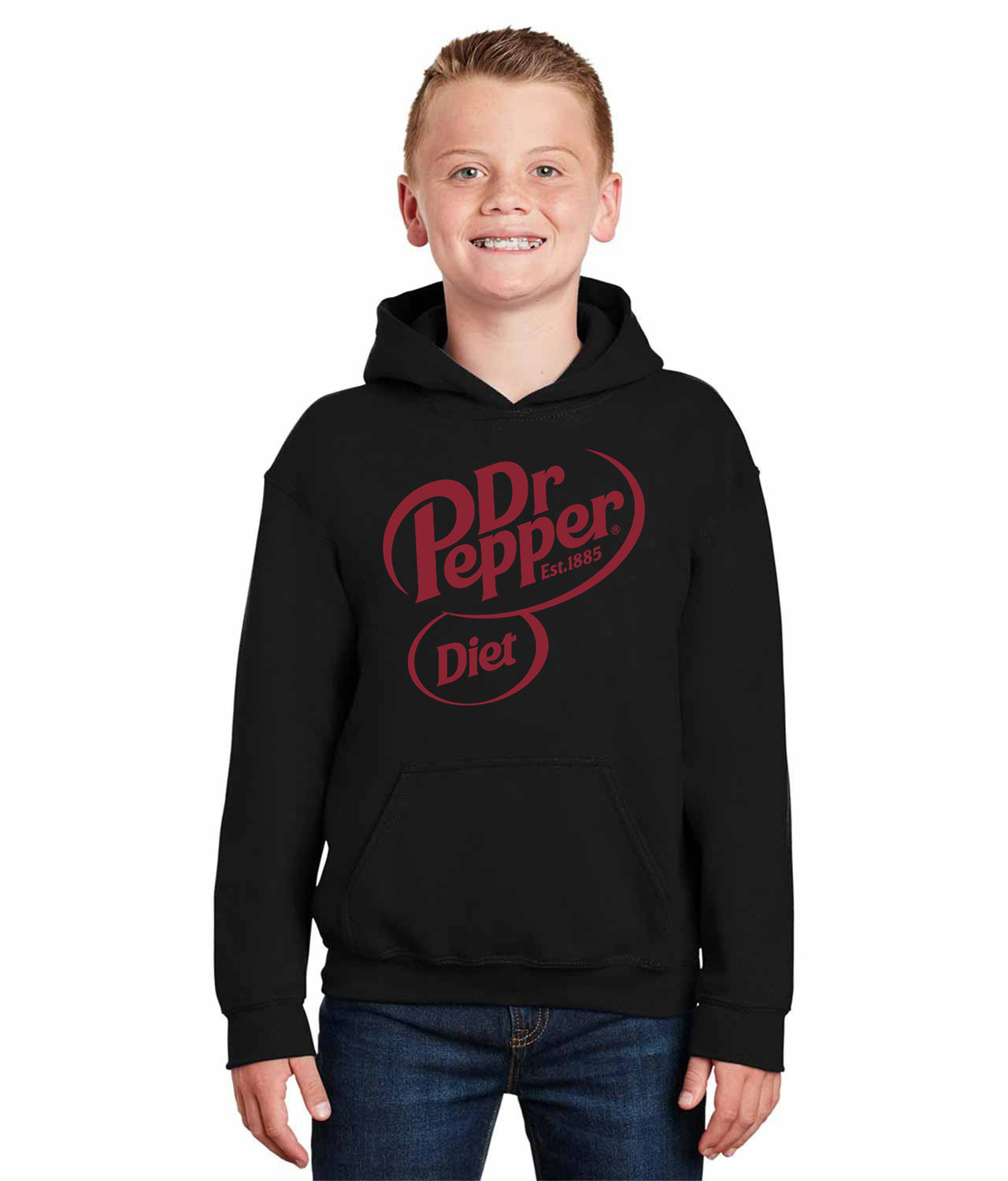 Dr Pepper Diet Logo Symbol Emblem Customized Design on Youth Hoodie