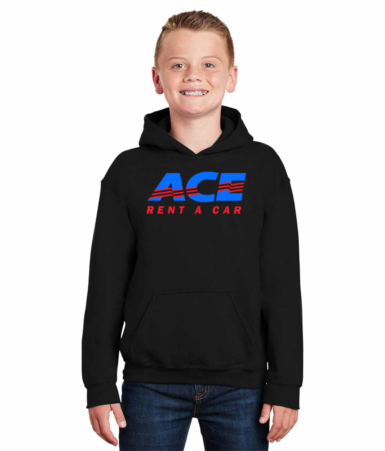 ACE Rent A Car Logo Symbol Emblem Customized Design on Youth Hoodie
