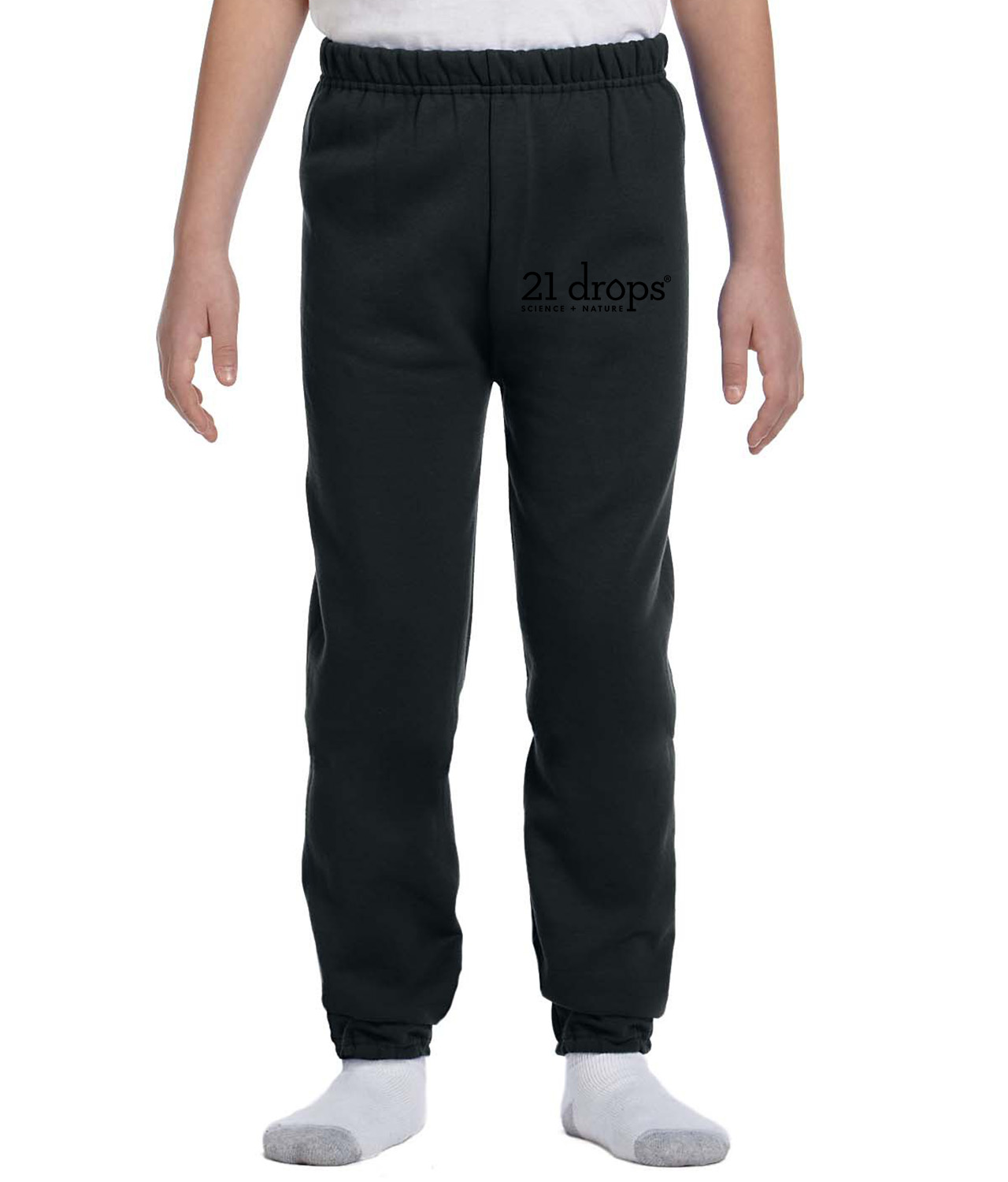 21 Drops Logo Symbol Emblem Customized Design on Youth Closed-Bottom Sweatpants