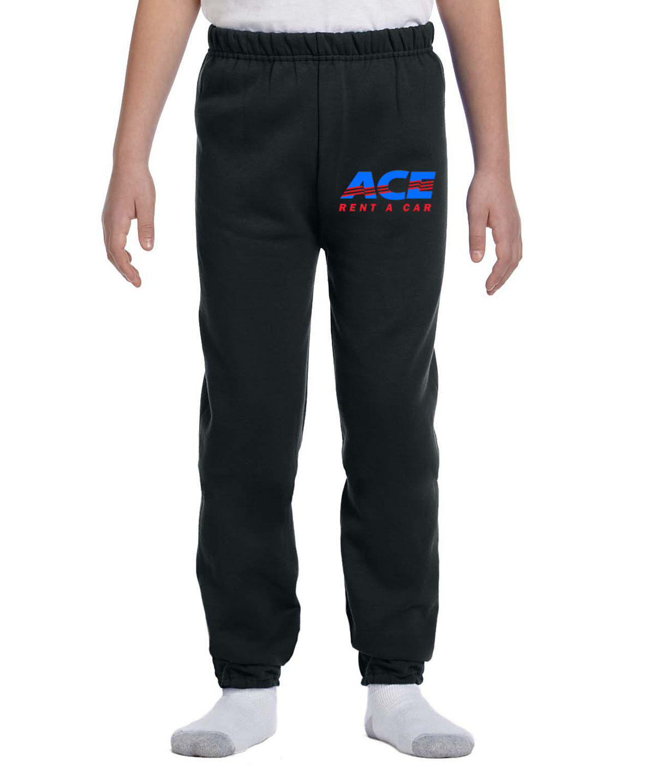 ACE Rent A Car Logo Symbol Emblem Customized Design on Youth Closed-Bottom Sweatpants