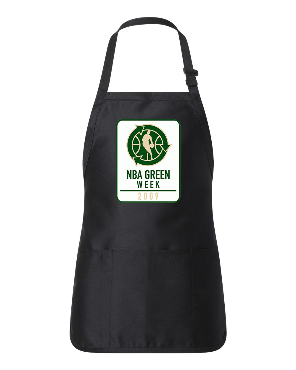National Basketball Association NBA Green Week 2009 Special Event NBA Basketball Logo Customized Design on Full-Length Apron with Pouch Pocket
