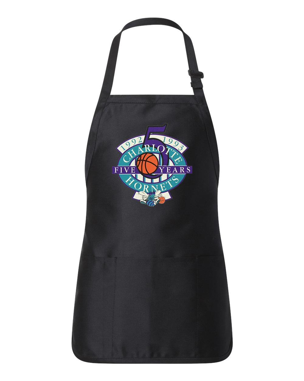 Charlotte Hornets 5th Anniversary NBA Basketball Logo Customized Design on Full-Length Apron with Pouch Pocket