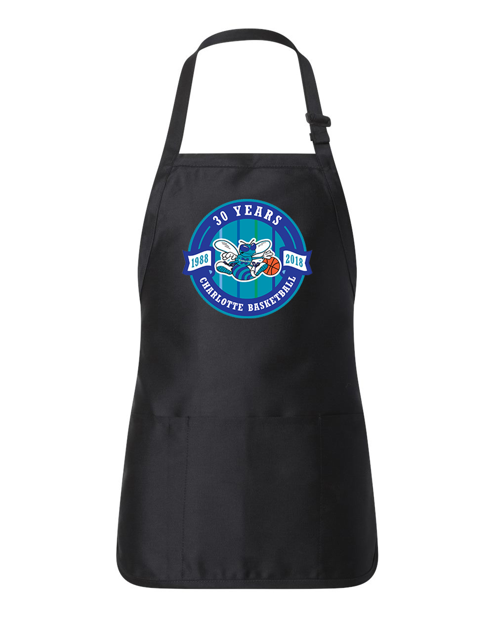Charlotte Hornets 30th Anniversary NBA Basketball Logo Customized Design on Full-Length Apron with Pouch Pocket