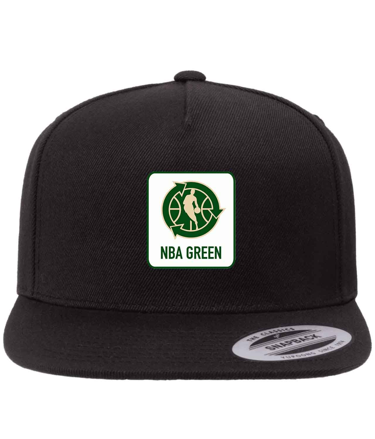 National Basketball Association NBA Green Special Event NBA Basketball Logo Customized Design on Wool 5-Panel Cap Hat