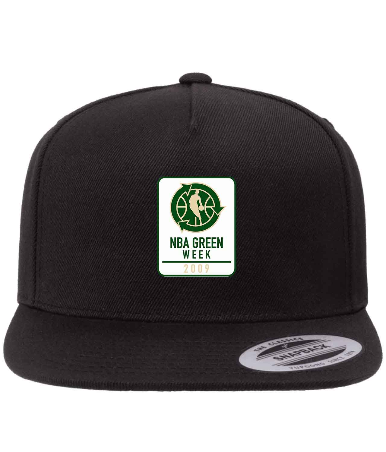National Basketball Association NBA Green Week 2009 Special Event NBA Basketball Logo Customized Design on Wool 5-Panel Cap Hat